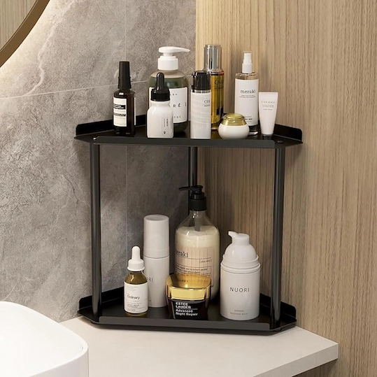 2-Tier Corner Bathroom Counter Organizer - Image 3