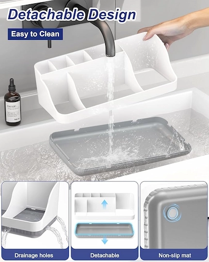 Bathroom Counter Organizer with Toothbrush Holder - Image 3
