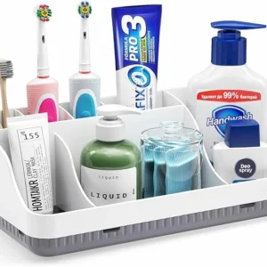 Bathroom Counter Organizer with Toothbrush Holder