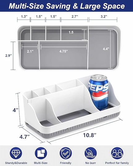 Bathroom Counter Organizer with Toothbrush Holder - Image 2