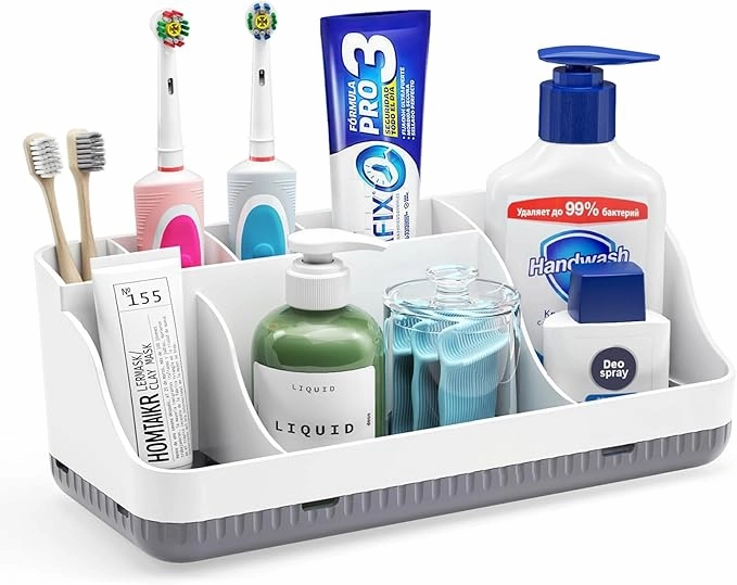 Bathroom Counter Organizer with Toothbrush Holder